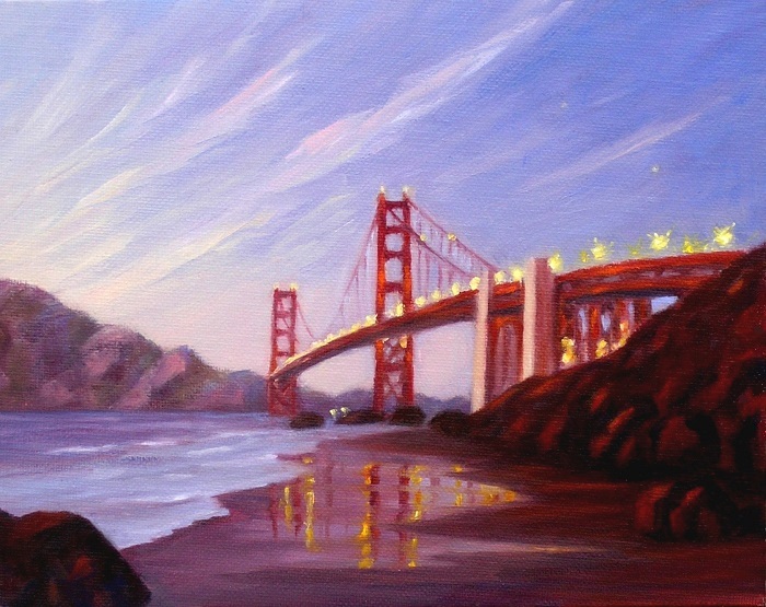 Golden Gate Bridge at Sunset
---------
 (  ,      )