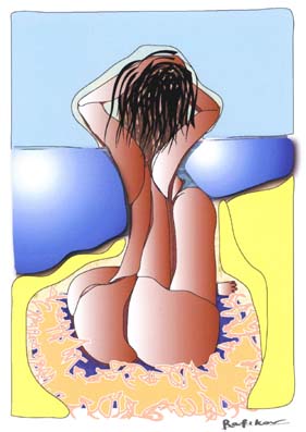 Bather on beach -   
---------
 (  ,      )