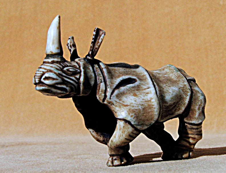 Comes to us Large White Rhino
---------
 (  ,      )