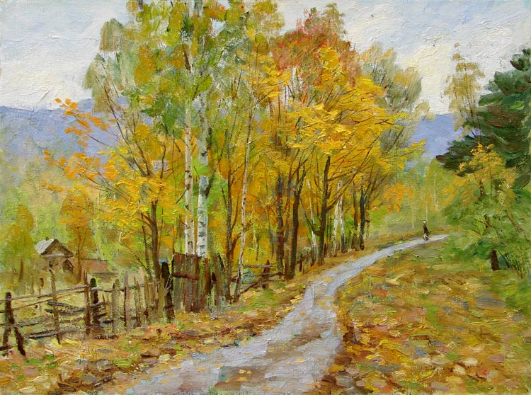 "Осенняя дорога" 2006г. холст,масло 50х70см
---------
 (кликните по изображению, чтобы открыть его в полный экран)
