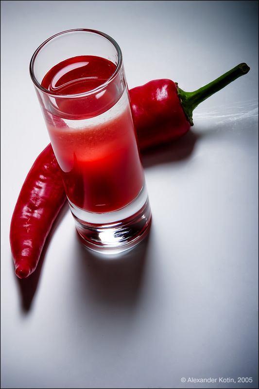 glass, vodka and chili
---------
 (  ,      )