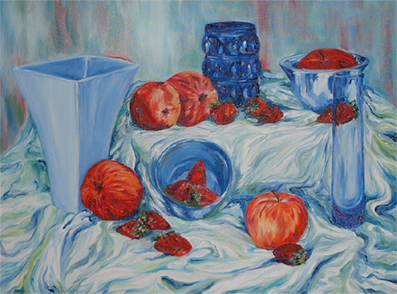 Vase and apples
---------
 (  ,      )