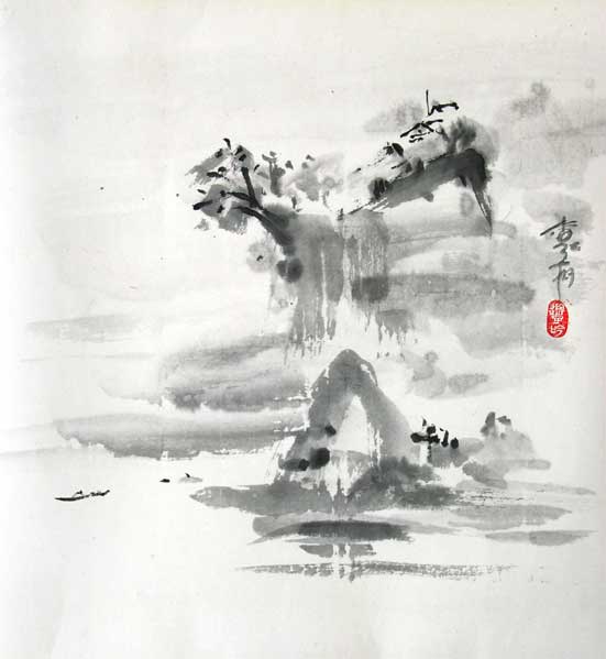 Landscape in the style of Sesshu (15. century, Japan)
---------
 (  ,      )