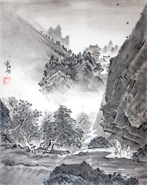 Copy of a painting by Sesshu (15. century)
---------
 (  ,      )