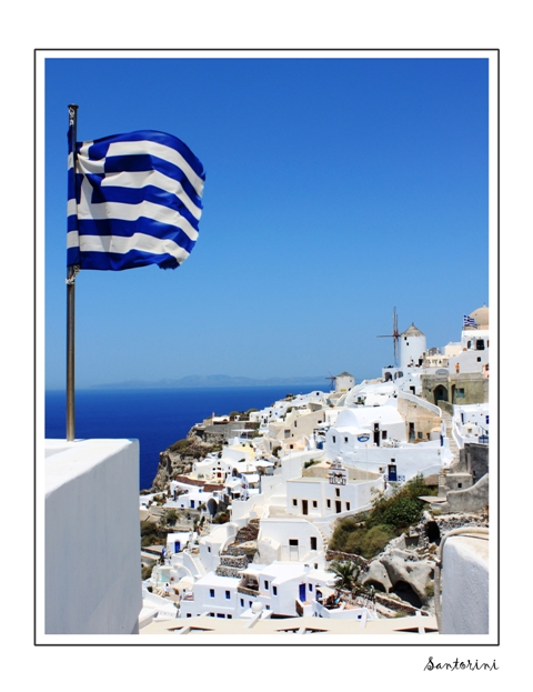 Santorini + Flag
---------
 (  ,      )