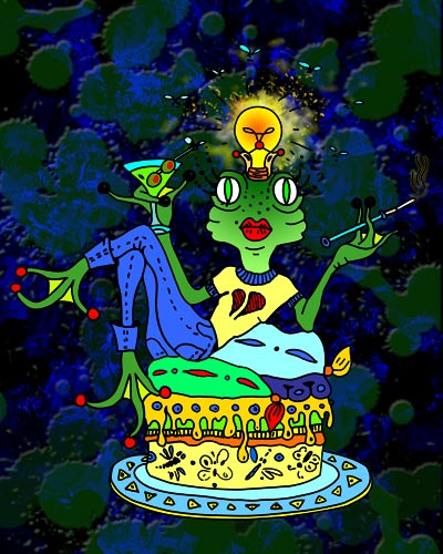 Birthday Frog
---------
 (  ,      )