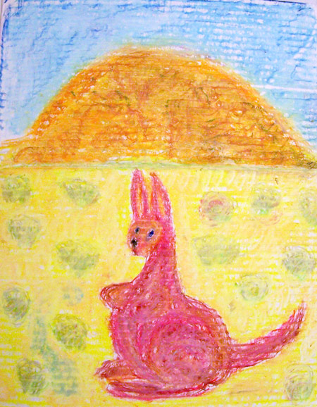 Red Kangaroo With Joey
---------
 (  ,      )