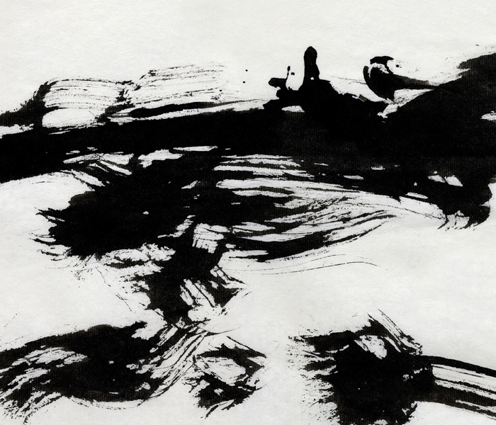 ZEN LANDSCAPE (21) sumi ink on rice paper 33x33 sm  !!!
---------
 (  ,      )