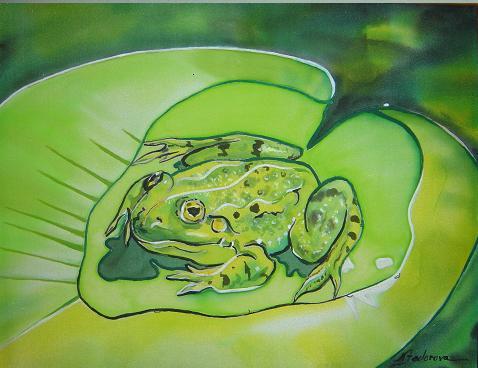 Green little frog
---------
 (  ,      )