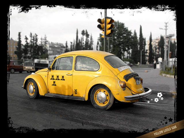 We all live in yellow little car
---------
 (  ,      )