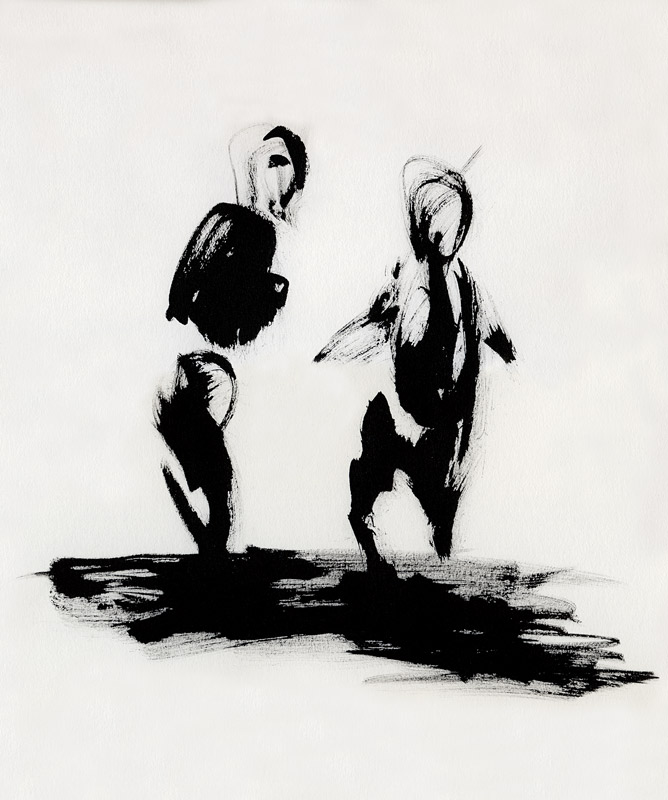 TWO FIGURES  ink on paper 25x33 sm
---------
 (  ,      )